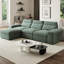 Canapé modulaire en forme de L 114 po avec dossier réglable et repose-pieds avec rangement, canapé-lit compressé rembourré avec accoudoirs de rangement pour le salon-541397964