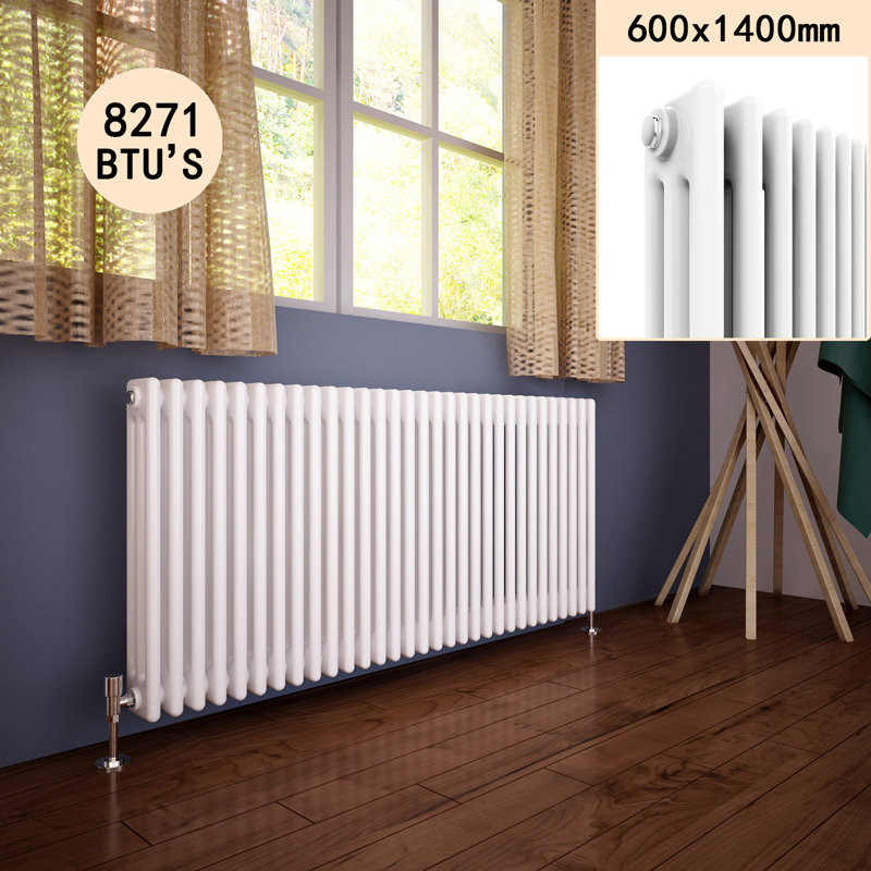 Skyla Horizontal Traditional Colosseum Radiator, 60cm H x 140cm W x 10cm D