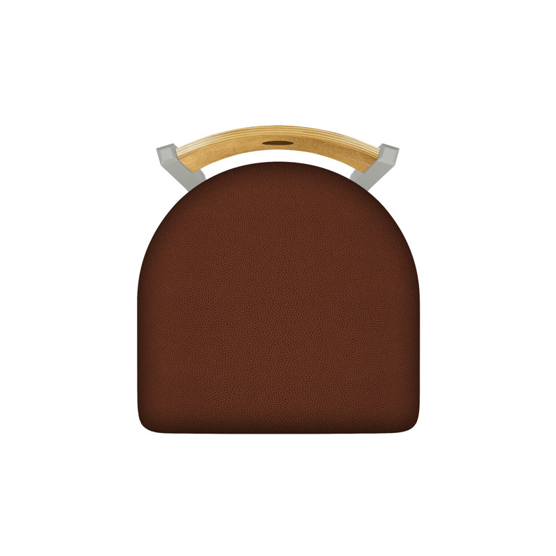Tabouret pivotant Voltaire, Chêne naturel, Nickel anodisé, Siège Rein Rein / finition érable moyen