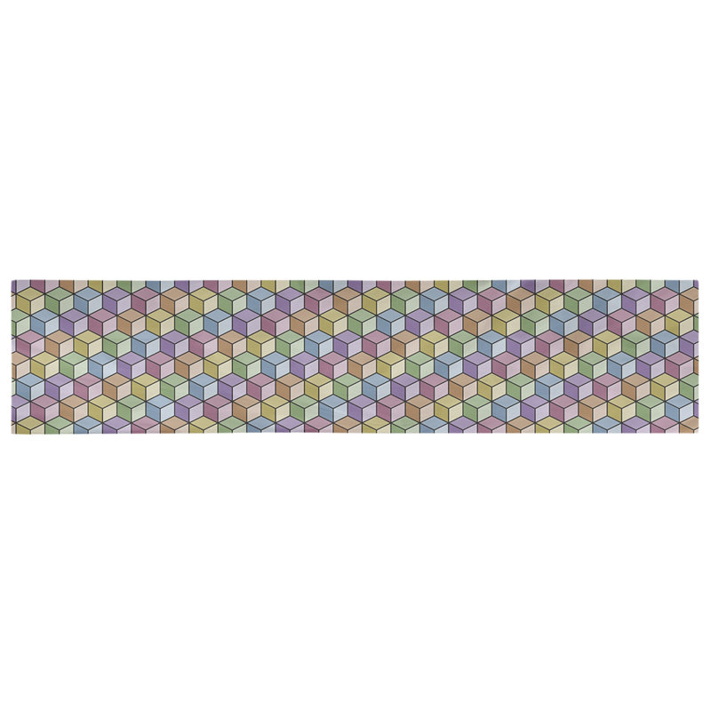 Chemin de table cubique arc-en-ciel Avicia, 73,5 po x 17,5 po, Polyester, Rose/Vert/Bleu