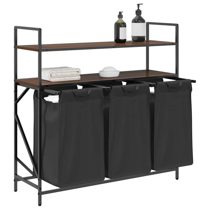 Laundry Basket 3 Compartments With Shelves