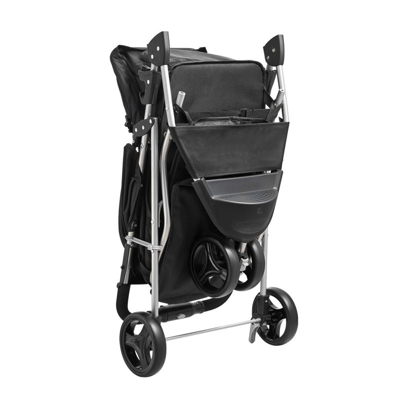 Poussette pliable à 3 roues pour petits chiens et chats, transporteur léger avec frein et panier de rangement
