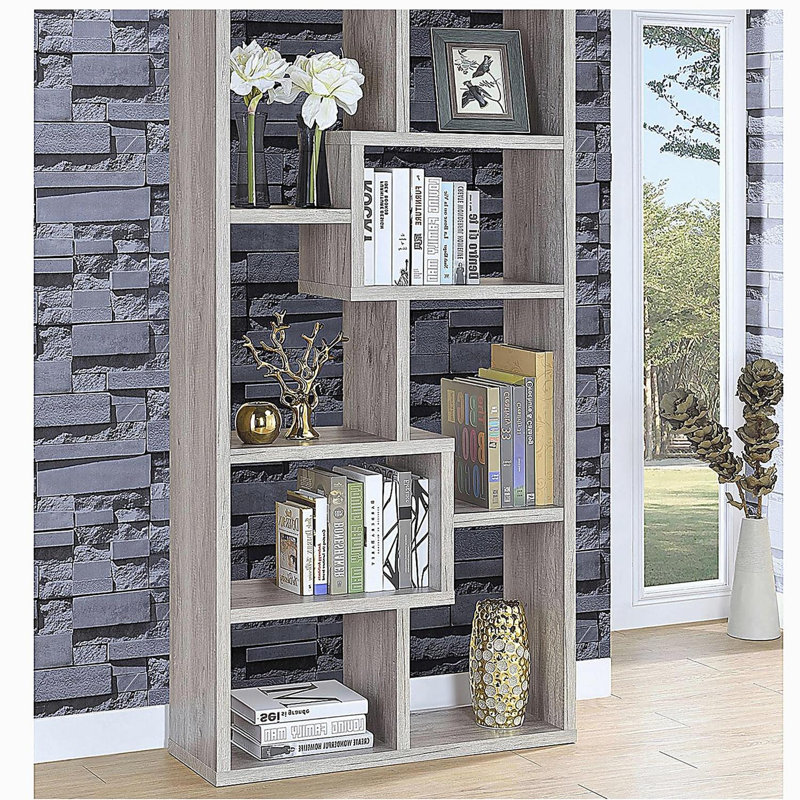 Bibliothèque à 7 tablettes, gris