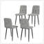 Ensemble de 4 chaises de salle à manger modernes en velours avec des pieds en métal robustes et une conception ergonomique