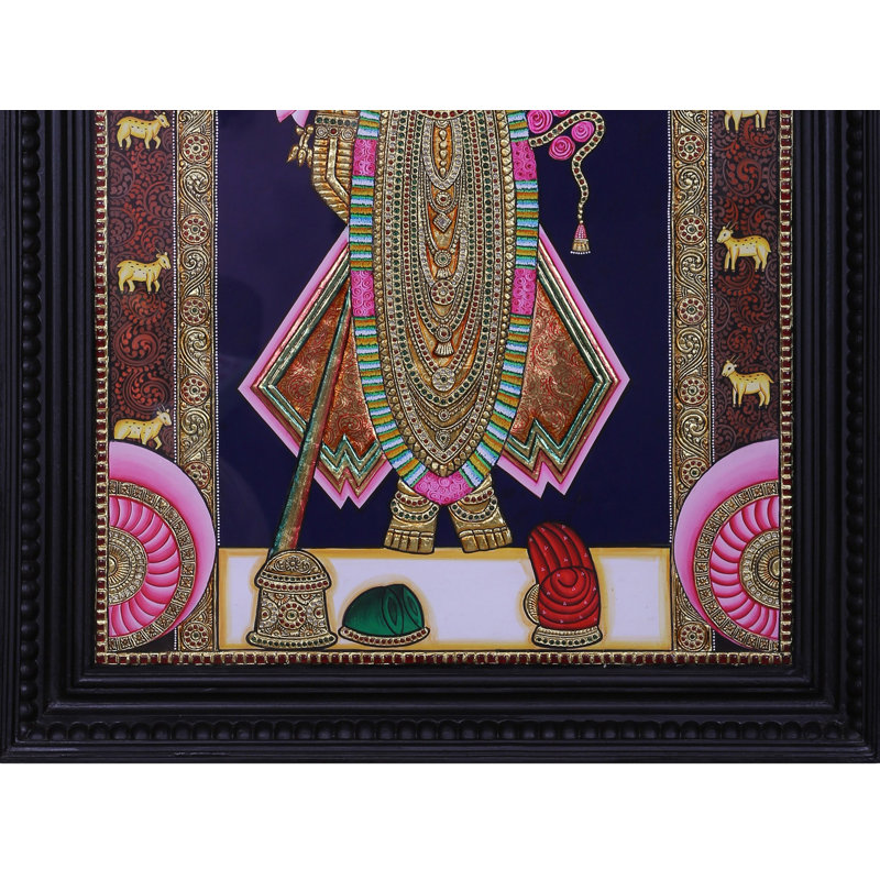 Shrinath-ji | Couleurs traditionnelles avec or 24 carats | Avec cadre