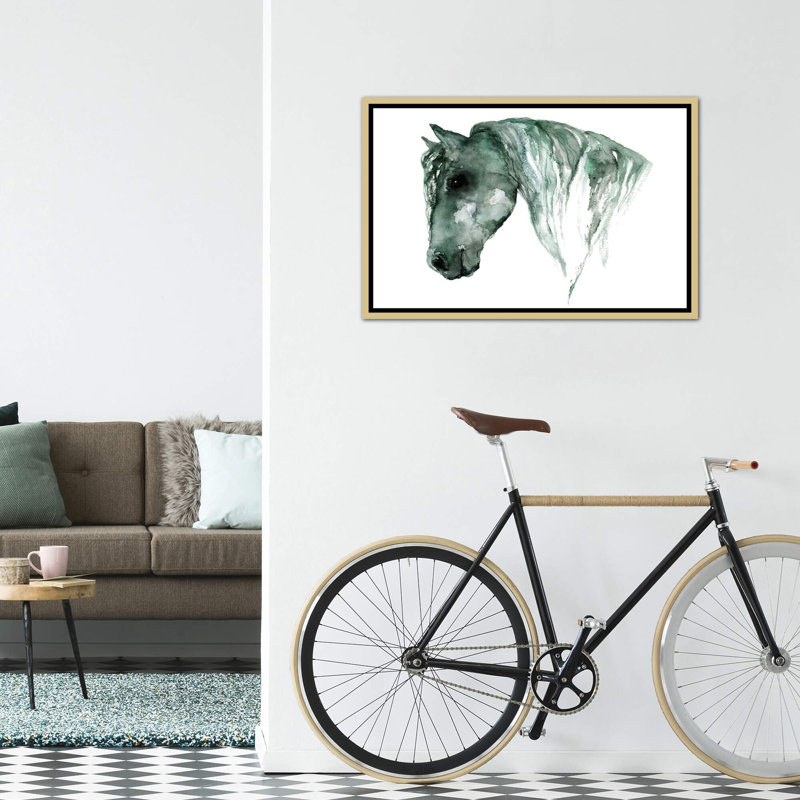 Art du cheval, Toile encadrée d'or, H 26 po x l 18 po x 1,5 po