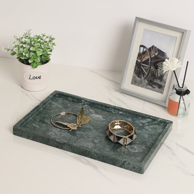 Plateaux de meuble-lavabo en marbre vert 12 "x 8" Adolif, Vert moyen 12 po x 8 po