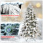 Arbre de Noël en forme d'épouvantail floqué avec 200 lumières DEL blanc chaud, 375 pointes de mémoire en PVC, poteau électrique et structure à charnières - arbre de Noël réaliste enneigé-1880993582