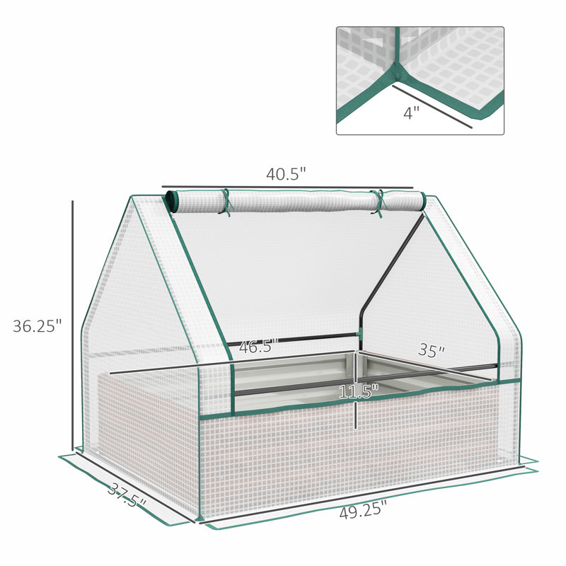 Outsunny Raised Garden Bed With Mini Greenhouse