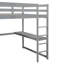 Lit mezzanine en bois avec garde-robe intégré, bureau, tablettes de rangement et tiroirs-756882725