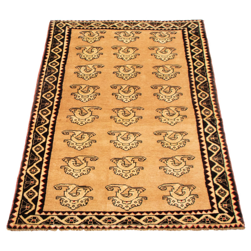 Tapis kaki clair rétro Danuel 3 pi 6 po x 6 pi 6 po