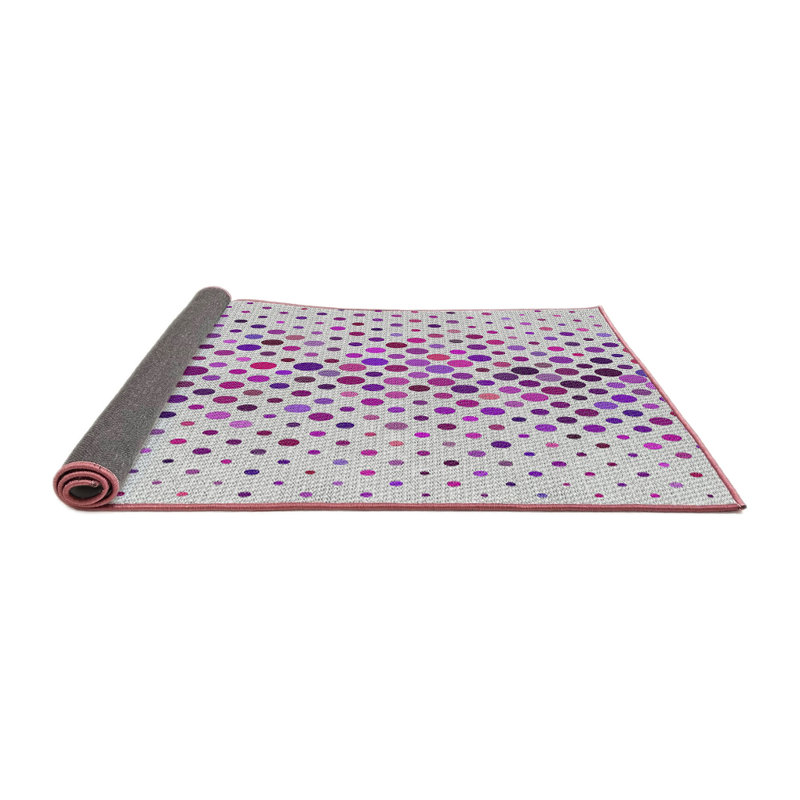 Tapis mauve/blanc à motifs, Carré 5 pi