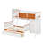 Twin Over Full Wooden Bunk Bed With Built-In Wardrobe, LED Shelves Guardrail And Large Storage