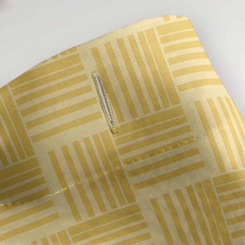 Rideau de douche simple basketweave rayures classic, Jaune / Noir