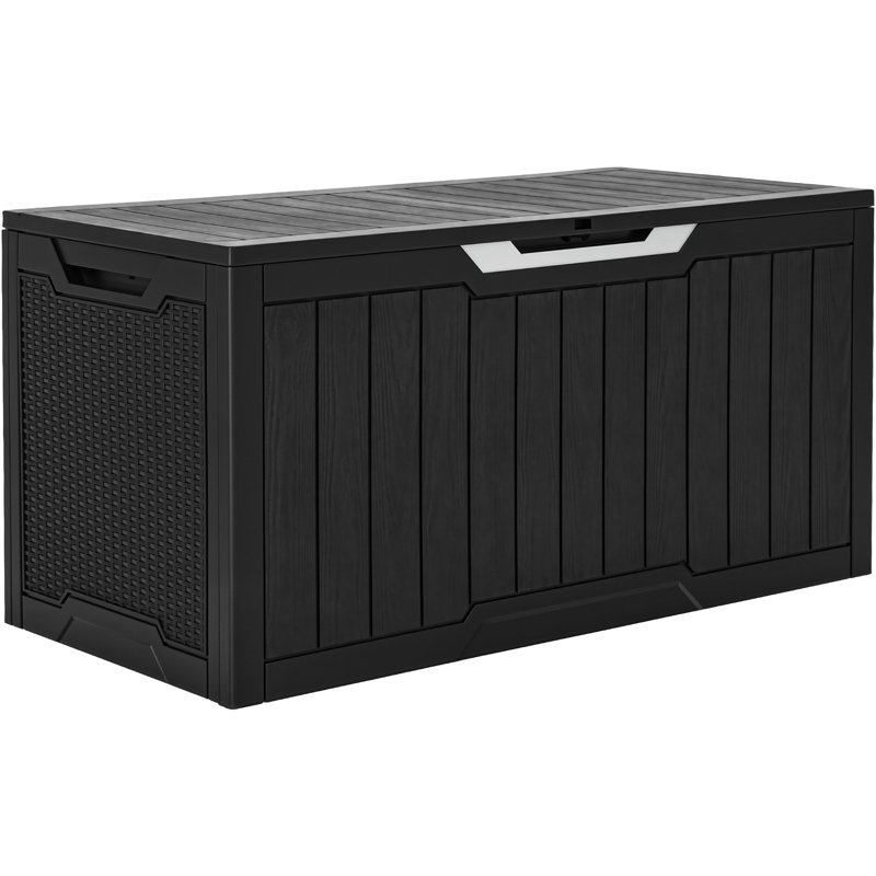 Boîte de rangement en résine Balconera, 100, Black & Silver Trim