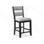 Ensemble de 2 pièces tabouret de bar à hauteur de comptoir noir de style campagnard avec siège et dossier rembourrés de couleur grise-1079347115-1079347117