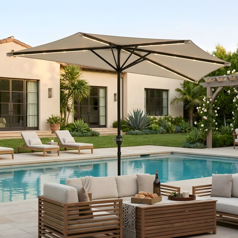Petit demi-parasol ventilé avec demi-parasol pour l'extérieur