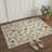 Aura Floral Machine Washable Beige / Blue / Red Indoor Area Rug with Non-Slip Backing-1893302680