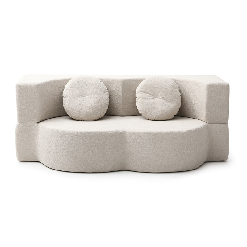 Lit pliant 2 en 1 avec oreiller, canapé-lit simple, futon kaki pour salon, bureau, appartement, sans assemblage, lit d'invité polyvalent et canapé-lit, convertible, rembourrage en mousse