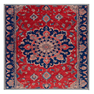 Tapis brun Tabriz lavable à la machine