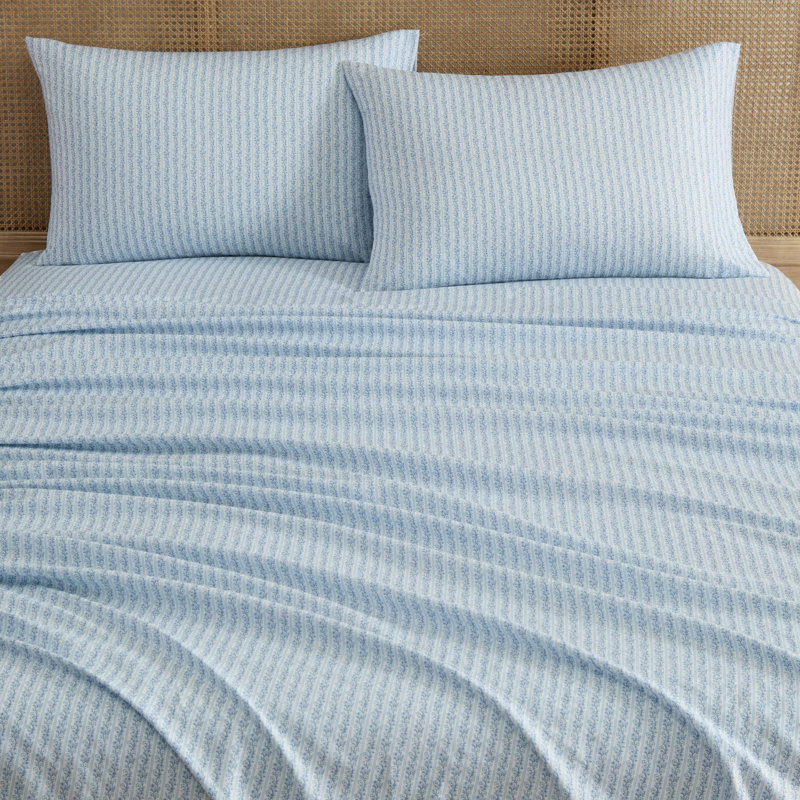 Ensemble de draps Martha Stewart, Twin, Blooming Stripe Blue