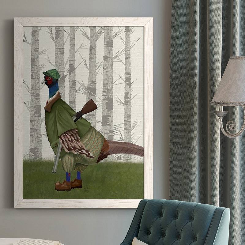 Boulanger Pheasant Shooter Party 1, reproduction d'art sur toile, H 37,5 po x l 27,5 po x P 1 po, Blanc