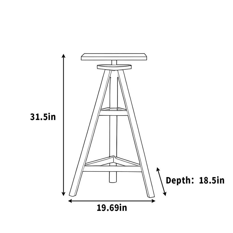 Jardinière trépied, H 31,5 po x l 19,69 po x P 18,5 po