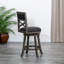 Tabouret pivotant à dossier en X de 30 po de hauteur, siège en tissu-1198929802-1198929805