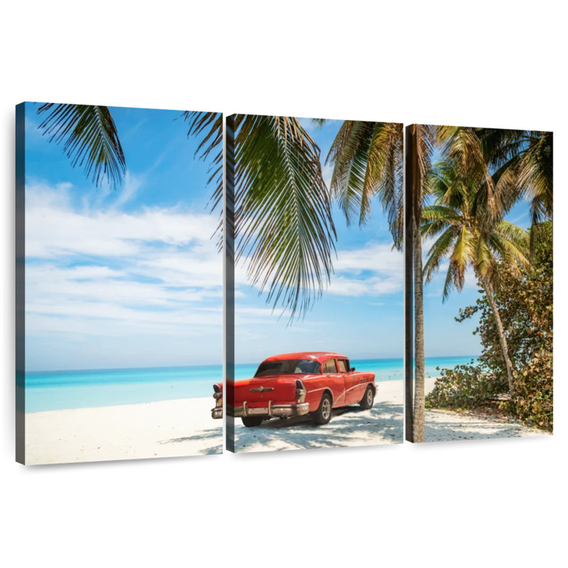 Mehar Varadero Beach Vintage Car, 32" H x 50" W
