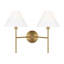 Chapman & Myers Ridgewood Bathroom Bedroom Wall Fixture With White Linen Shade-723490176-723490179-723490182