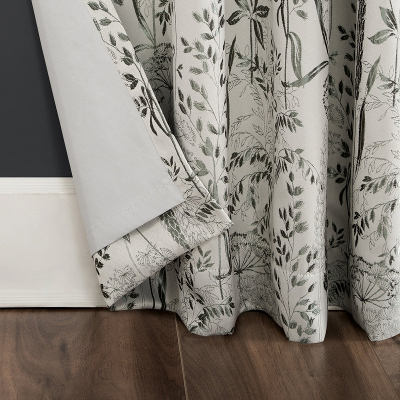 Aubrey Shimmering Floral Blackout Curtain Panel