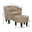 Anges Upholstered Barrel Chair with Ottoman-1616579775
