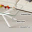 Table basse rectangulaire en verre transparent de 39,37 po avec pieds élégants en métal blanc pour le salon | Idée cadeau-386711416-386711418