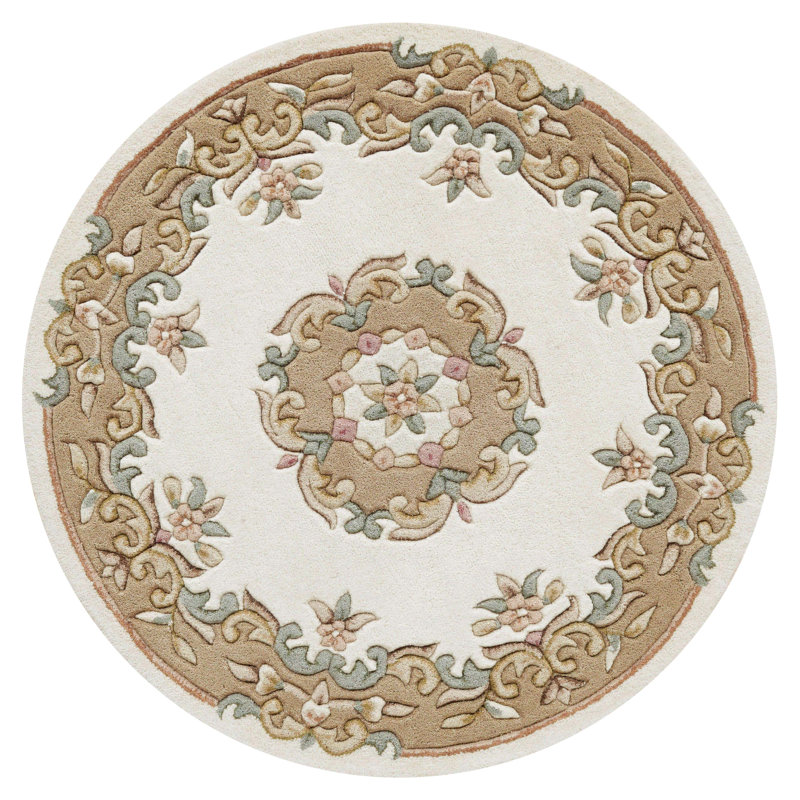 Hounslow Oriental Wool Hand Tufted Area Rug, Round 120cm