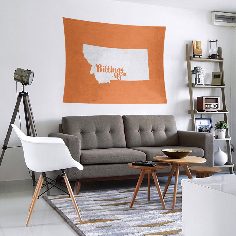 Tapisserie Billings Montana, H 51 po x l 60 po, Orange