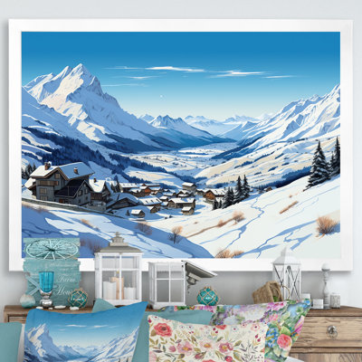 Alpinisme solitude Winter Glow V - décorations murales montagnes d'hiver