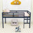 Wooden Loft Bed With Ladder-122058759