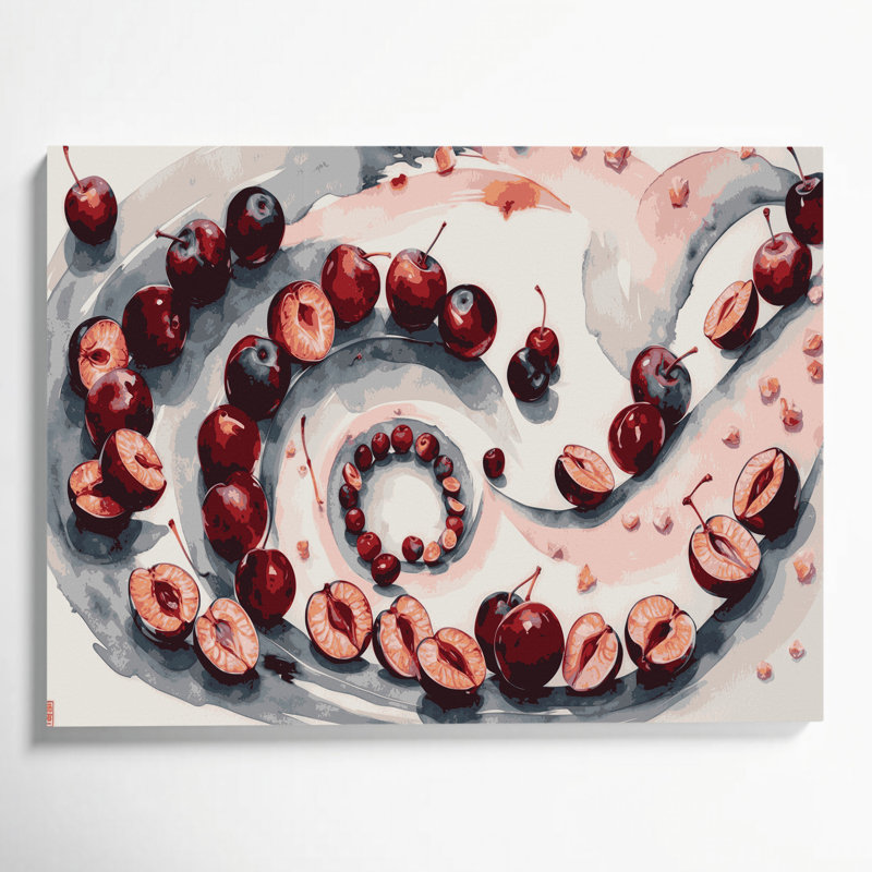 Fruit Umeboshi Grey Canvas Wall Art, 11" H x 14" W