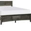 Structure de lit en bois de placage de bouleau gris froid