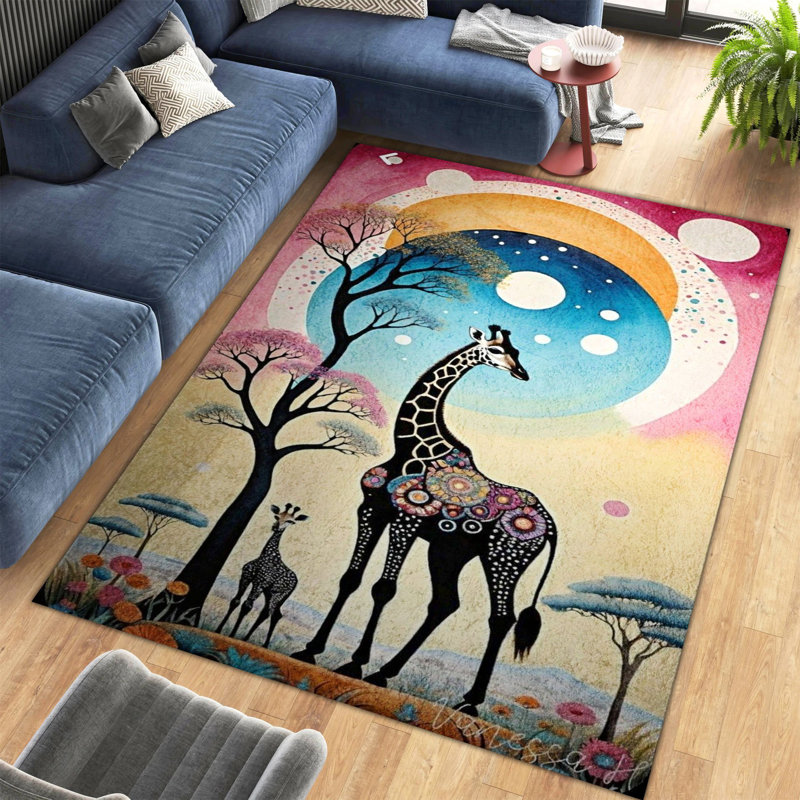 Tapis décoratif multicolore Lina, Rectangle 4 pi 11,06 po x 9 pi 10,11 po