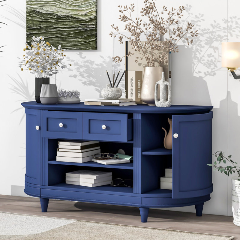 Buffet 2 tiroirs 48,53 po Leelou, Bleu marine