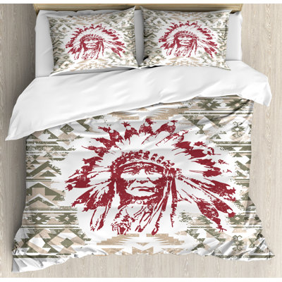 Native American Eclectic Geometric Shapes Duvet Cover