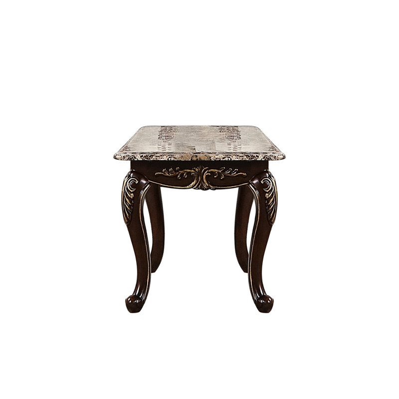 Dessus de bureau polyvalent, en bois et marbre, décore les espaces de vie, table de bout en cerisier riche sans assemblage, convient à tout style d'intérieur, prêt à être utilisé instantanément