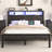 Dilem Bed Frame With LED Light, Industrial Platform Bed With Charging Station, 2-Tier Storage Headboard, No Box Spring Needed, Noise-Free, Strong Support Legs-473642166-473642162