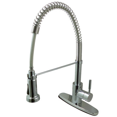 Kingston Brass Concord Single-Handle 1-or-3 Hole Deck Mount Pre-Rinse Kitchen Faucet