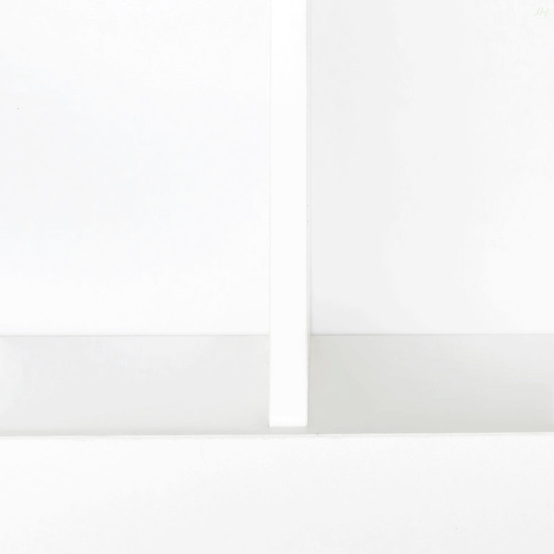 Bureau d'ordinateur à domicile avec huche, finition blanc antique, Blanc