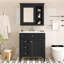 Meuble-lavabo de salle de bain avec lavabo en céramique, 2 tiroirs et un tiroir basculant-268712347
