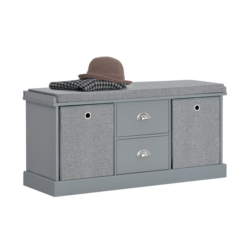 Raine Upholstered Storage Bench, Grey