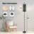 PeeNoke 68.5" Standing Floor Lamp grey watercolor golden line Liquid marble Dimmable Metal Pole Lamp with Linen Lampshade LED Bulb Included