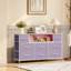 Commode l 47,2 po avec lumières DEL et station de charge pour la chambre à coucher, commode avec structure en acier robuste, meuble télé avec tiroirs en tissu pour chambre d'enfant et salon-2049925668